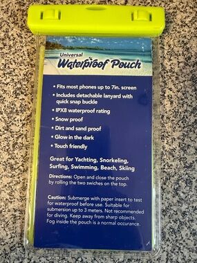 Tech Bunch Universal Waterproof Phone Pouch - Neon Yellow 7in